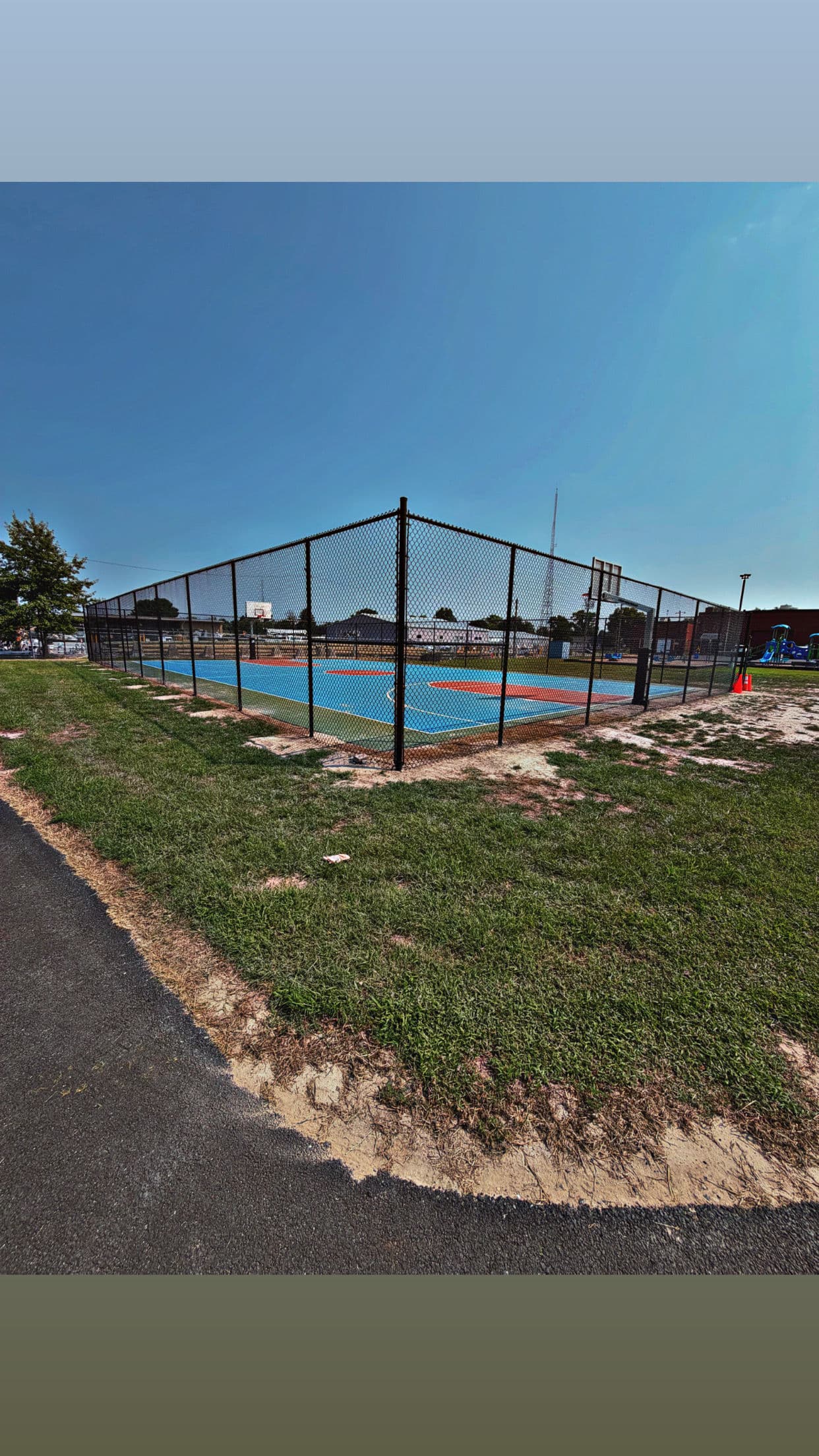 Project 10-Foot Black Vinyl Chain Link Fence for a Basketball Court image