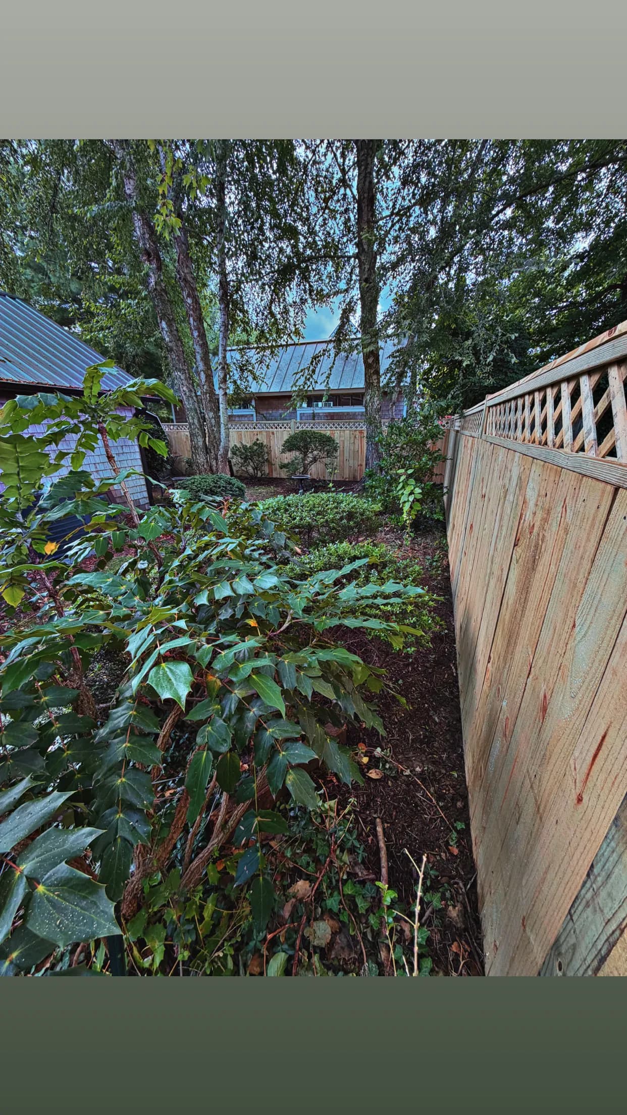 Gallery photos for Custom Wood Fence with Lattice Top Fits Right In: Image #5
