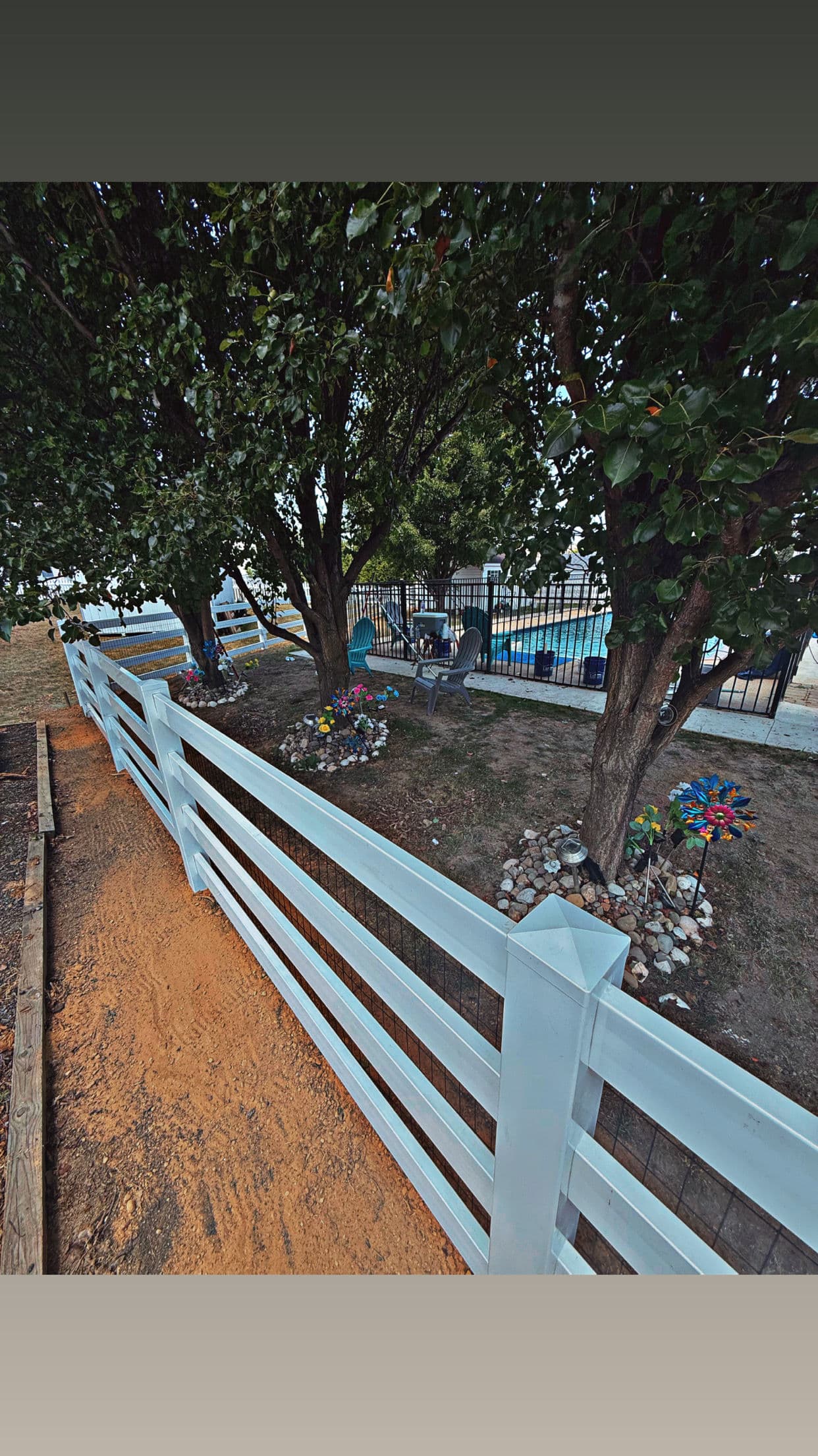 Gallery photos for Old Rotting Fence Replaced With a Clean White Vinyl Install: Image #6